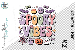 Spooky Vibes Cute Halloween Ghosts &amp; Fun Bats Product Image 1