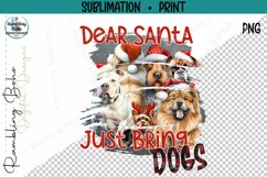 Dear Santa Just Bring Dogs w/Santa Hats Product Image 1