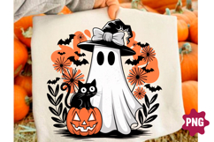 Floral Fall Ghost Png, Boh Halloween Png Product Image 1