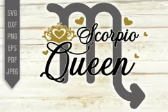 Scorpio Queen Svg. Zodiac Sign Birthday. Horoscope dxf, png Product Image 2