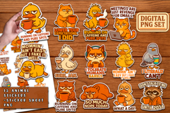 Funny animal stickers bundle, Halloween stickers, Sarcasm Product Image 5