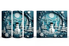 Paper Snowman Tumbler Wrap. Winter Tumbler Wrap Design Product Image 2