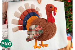 Thanksgiving Png Patchwork Turkey Png Product Image 2