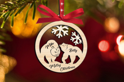 Couple Bear Merry Christmas SVG Ornament Holiday Laser Decor Product Image 1