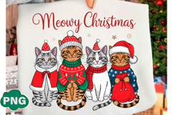 Christmas Cats Meowy Christmas Png Product Image 1