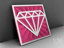 T03 - Layered Diamond SVG File, 3D Diamond Mandala DXF file Product Image 2