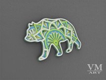 D08 - Layered Bear SVG, 3D Bear Mandala, Laser cut Bear DXF Product Image 2