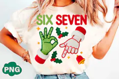 Faux Yarn Six Seven Meme Christmas PNG Product Image 2