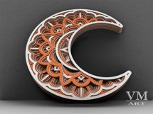 D22 - Layered Moon SVG File, 3D Moon Mandala DXF file Product Image 4