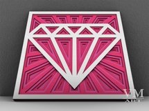 T03 - Layered Diamond SVG File, 3D Diamond Mandala DXF file Product Image 4