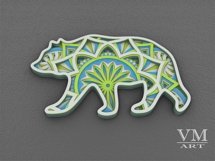 D08 - Layered Bear SVG, 3D Bear Mandala, Laser cut Bear DXF Product Image 4