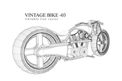 Vintage bike - editable line vector Product Image 1