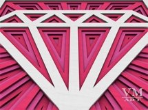 T03 - Layered Diamond SVG File, 3D Diamond Mandala DXF file Product Image 5