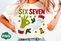 Faux Yarn Six Seven Meme Christmas PNG Product Image 4