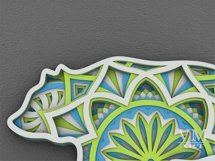 D08 - Layered Bear SVG, 3D Bear Mandala, Laser cut Bear DXF Product Image 6