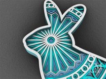 D10 - Layered Bunny SVG, 3D Bunny Mandala DXF, Easter Bunny Product Image 6