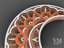D22 - Layered Moon SVG File, 3D Moon Mandala DXF file Product Image 6