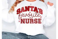 Santa's Favorite Nurse SVG,Christmas SVG Product Image 4