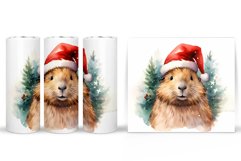 Christmas Capybara Tumbler Wrap. Winter Capybara Tumbler Product Image 2