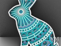 D10 - Layered Bunny SVG, 3D Bunny Mandala DXF, Easter Bunny Product Image 8