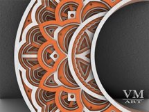 D22 - Layered Moon SVG File, 3D Moon Mandala DXF file Product Image 9