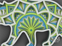 D08 - Layered Bear SVG, 3D Bear Mandala, Laser cut Bear DXF Product Image 9