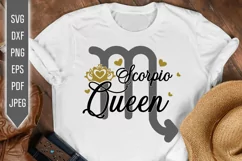 Scorpio Queen Svg. Zodiac Sign Birthday. Horoscope dxf, png Product Image 1