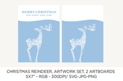 Christmas reindeer, winter deer greeting card svg Product Image 1