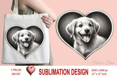 Dog mom heart Valentines day Sublimation clipart sketch png Product Image 2