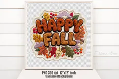 Happy Fall Chenille Embroidered Patch Puffy Autumn Design Product Image 2