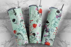 Seamless Wild Flower Tumbler Sublimation Wrap Design PNG Product Image 1