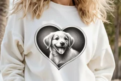 Dog mom heart Valentines day Sublimation clipart sketch png Product Image 1