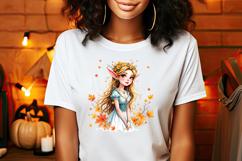Cute watercolor girl elf autumn sublimation design png Product Image 2