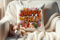 Happy Fall Chenille Embroidered Patch Puffy Autumn Design Product Image 3