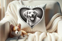 Dog mom heart Valentines day Sublimation clipart sketch png Product Image 4
