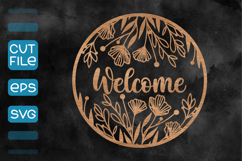 6 Round Door Hanger SVG, Spring Welcome Sign SVG Product Image 7