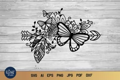 Butterfly SVG Arrow | Boho SVG Arrow | Floral Tribal SVG Product Image 1