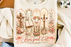 Christian Easter Floral PNG, Jesus Tshir Product Image 1