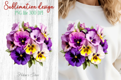 Summer flowers sublimation design png | Cute pansy clipart Product Image 1