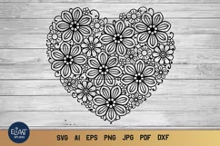 Floral Heart SVG | Valentines Day SVG | Heart SVG Product Image 1