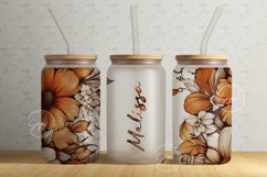 Floral 16 oz Libbey Glass Can Tumbler Sublimation Design Product Image 1