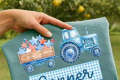 Personalized 4th of July Tractor PNG Custom Name Patriotic Product Image 2
