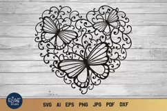 Valentines SVG Day | Butterfly SVG | Lace Heart SVG Product Image 1
