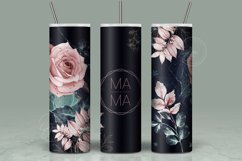 MAMA Tumbler, Pink Floral Skinny Tumbler, 20 oz Design Wrap Product Image 1