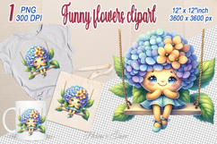Cute summer flowers Clipart | Funny floral girly designs png Product Image 1