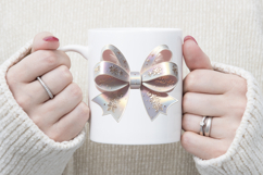3d Christmas coquette bows design |Pink bow T-shirt clipart Product Image 3