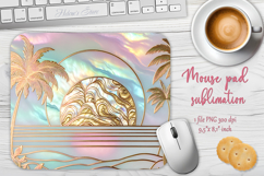 Iridescent &amp; gold summer beach mouse pad sublimation design Product Image 1