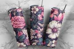Seamless Boho Floral Tumbler Sublimation Wrap PNG Design Product Image 1