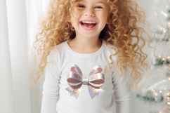 3d Christmas coquette bows design |Pink bow T-shirt clipart Product Image 4