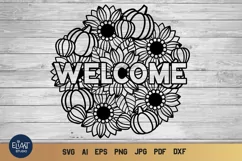 Fall Mandala SVG | Porch Sign SVG | Floral Mandala SVG Product Image 1